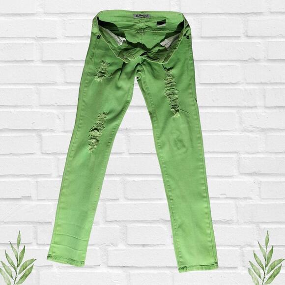 Emperial Green Lime Ripped Skinny Women's Jeans‎ Size 5 Size S. - Picture 4 of 17